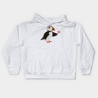 Puffin Seabird Iceland Love Waterfowl Kids Hoodie